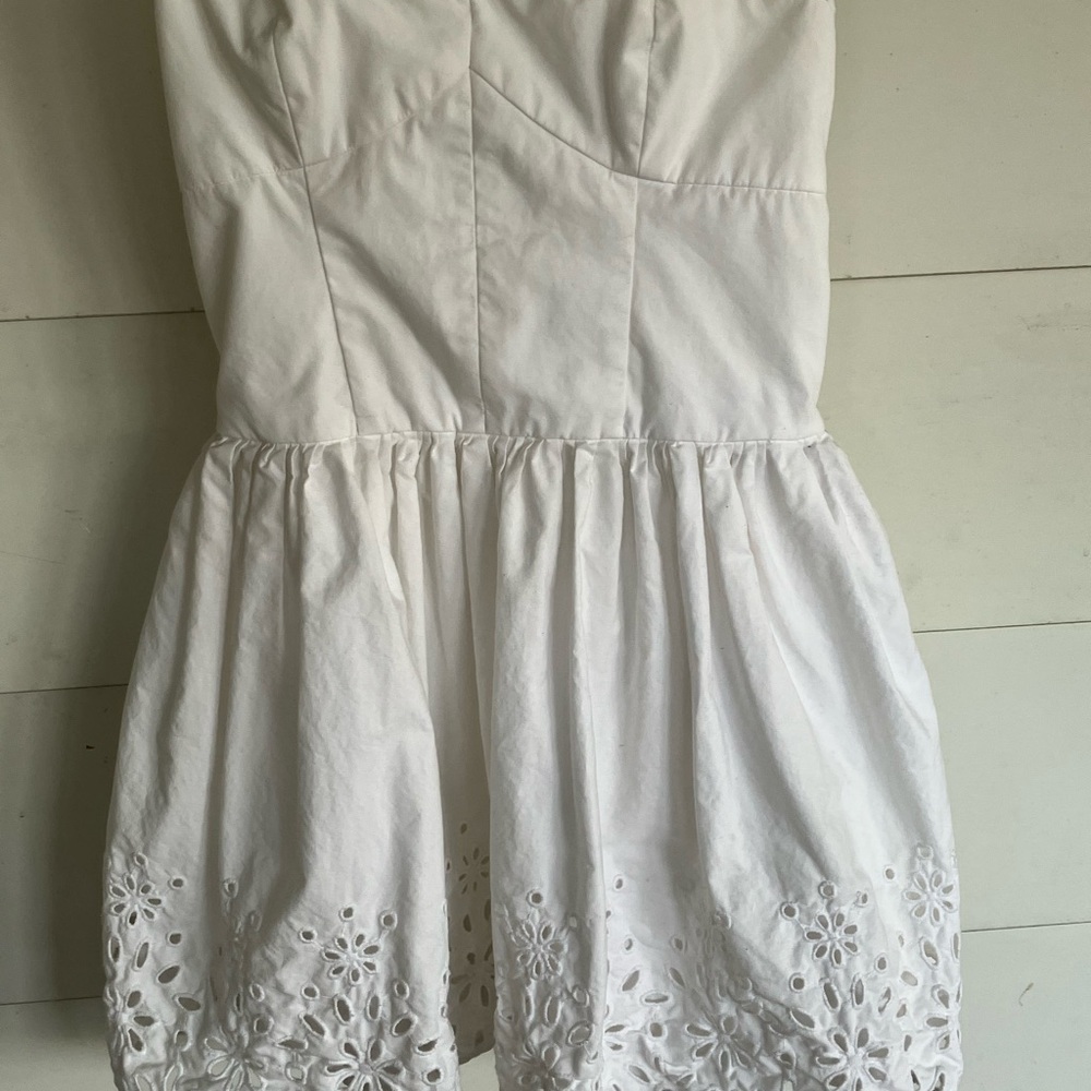 Hollister Strapless White Eyelet Dress